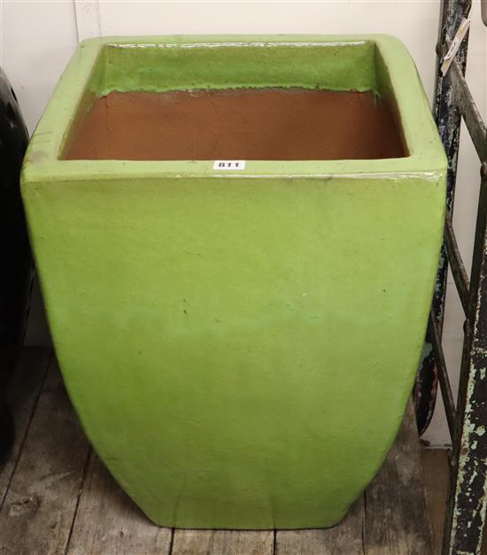 A green square garden planter W.44cm